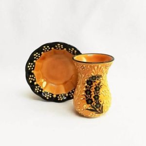 Çini Bardak Seti 6 Kişilik - Sarı - Görsel 2