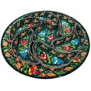 çini çerezlik koyu yeşil