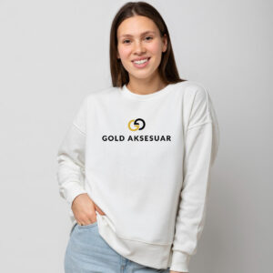 Unisex Beyaz Bisiklet Yaka Sweatshirt Kişiye Özel Baskı - Görsel 2