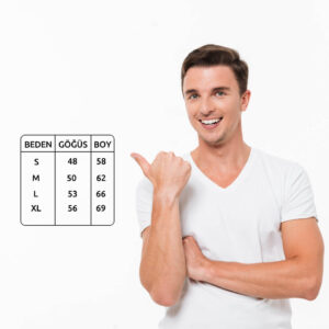 V Yaka Tişört Kişiye Özel Baskı - Görsel 4