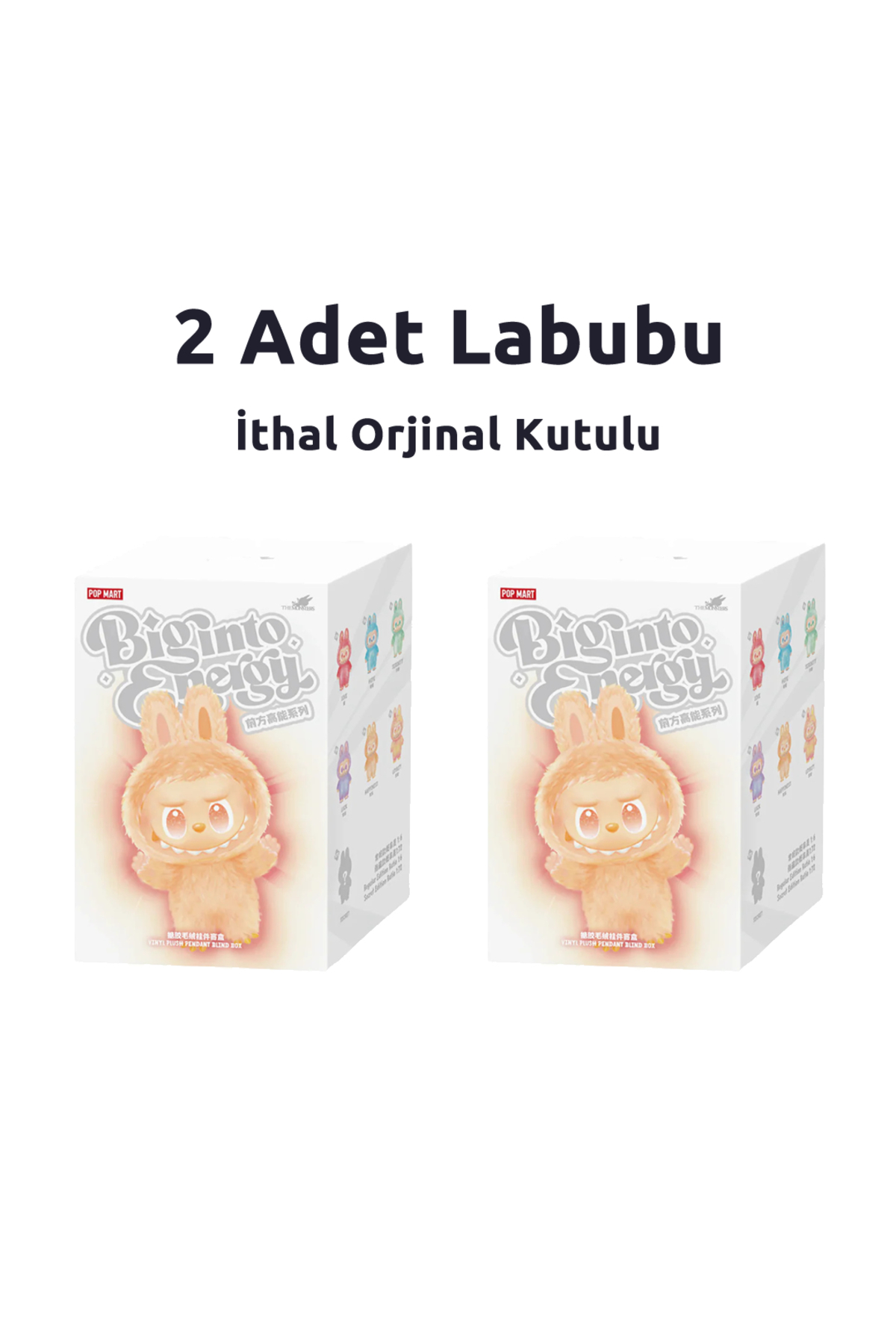 Lisanslı 2 Adet Labubu Peluş Askılı Anahtarlık 15 Cm İthal Orjinal Kutulu Sürpriz Biginto Energy resmi