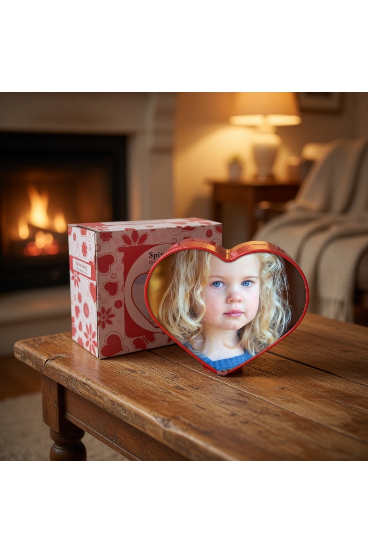 Kalpli Dönen Fotoğraf Çerçevesi 4 Resimli Çocuklara Doğum Günü Hediyesi 12x14 cm resmi