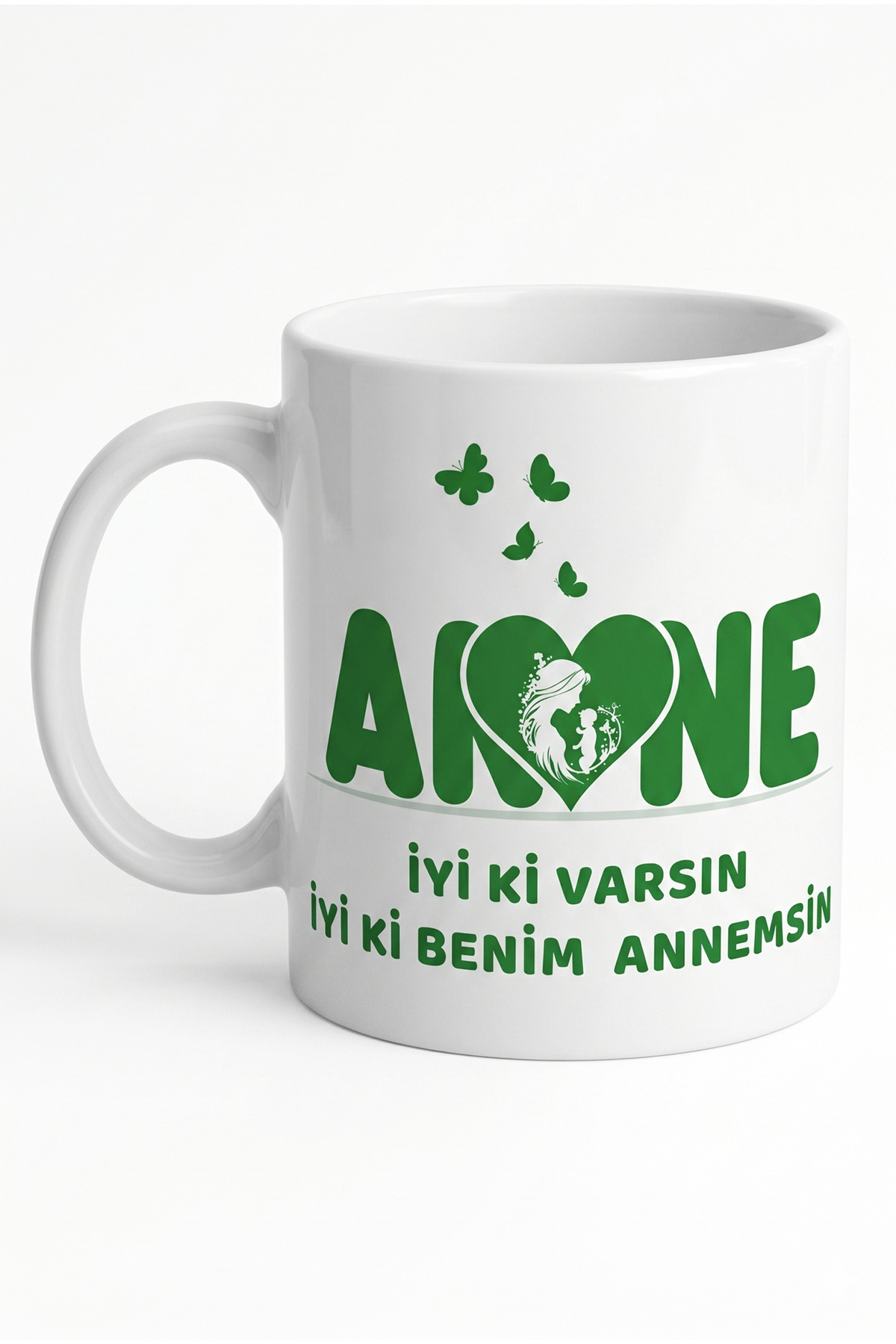 İyi Ki Varsın İyi Ki Benim Annemsin Bu Kadın Harika Bir Anne Yazılı Özel Tasarım Kupa Bardak Yeni Anneye Hediye Bebek Figürlü resmi