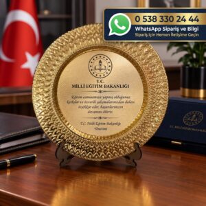 Metal Plaket Tabak Kurumlar İçin Terfi Takdir Tebrik Hediyesi Gold/Gümüş Renk 25 CM - Görsel 5