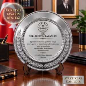 Gold Metal Plaket Tabak Baskı Başak Desenli Kurumsal Hediye ve Ödül Plaketi - Görsel 6