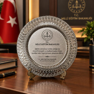 Metal Plaket Tabak Kurumlar İçin Terfi Takdir Tebrik Hediyesi Gold/Gümüş Renk 25 CM - Görsel 6