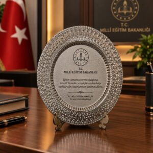 Metal Plaket Tabak Kurumlar İçin Terfi Takdir Tebrik Hediyesi Gold/Gümüş Renk 25 CM - Görsel 7
